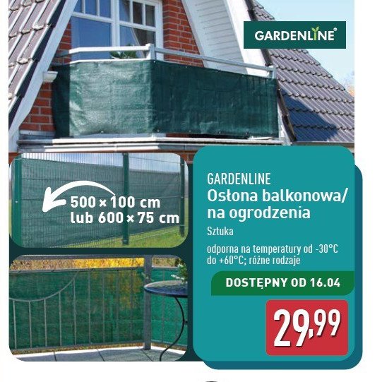 Osłona ogrodzeniowa 500 x 100 cm GARDEN LINE promocja w Aldi