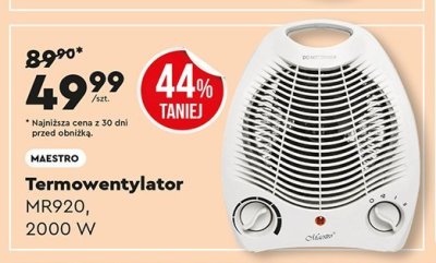 Termowentylator MAESTRO MR920, 2000 W promocja w Biedronka