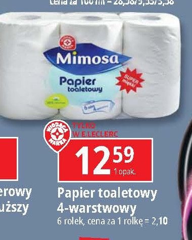 Papier toaletowy 4-warstwowy Wiodąca marka mimosa promocja