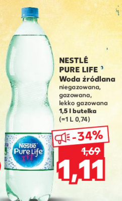 Woda lekko gazowana Nestle pure life promocja