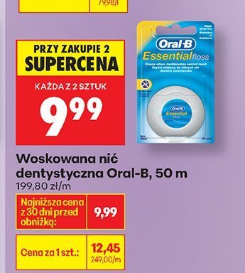 Woskowana nić dentystyczna Oral-B, 50 m promocja w Biedronka