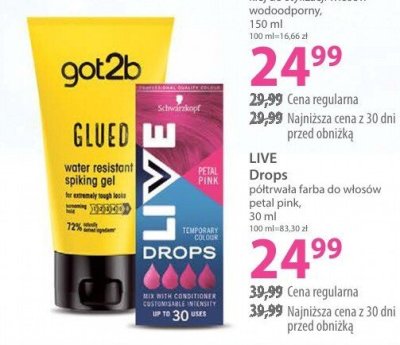 Farba LIVE Drops półtrwała farba do włosów 30 ml promocja w Hebe