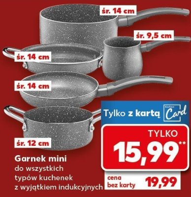 Garnek mini do wszystkich rodzajów kuchenek z warstwą antykszynnych KROSNO promocja w Kaufland