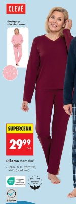 Piżama damska CLEVÉ różne wzory promocja w Biedronka