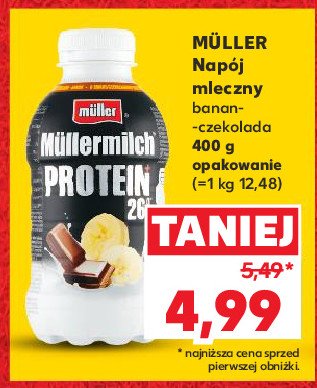 Napój mleczny czekoladowo-bananowy Mullermilch protein promocja