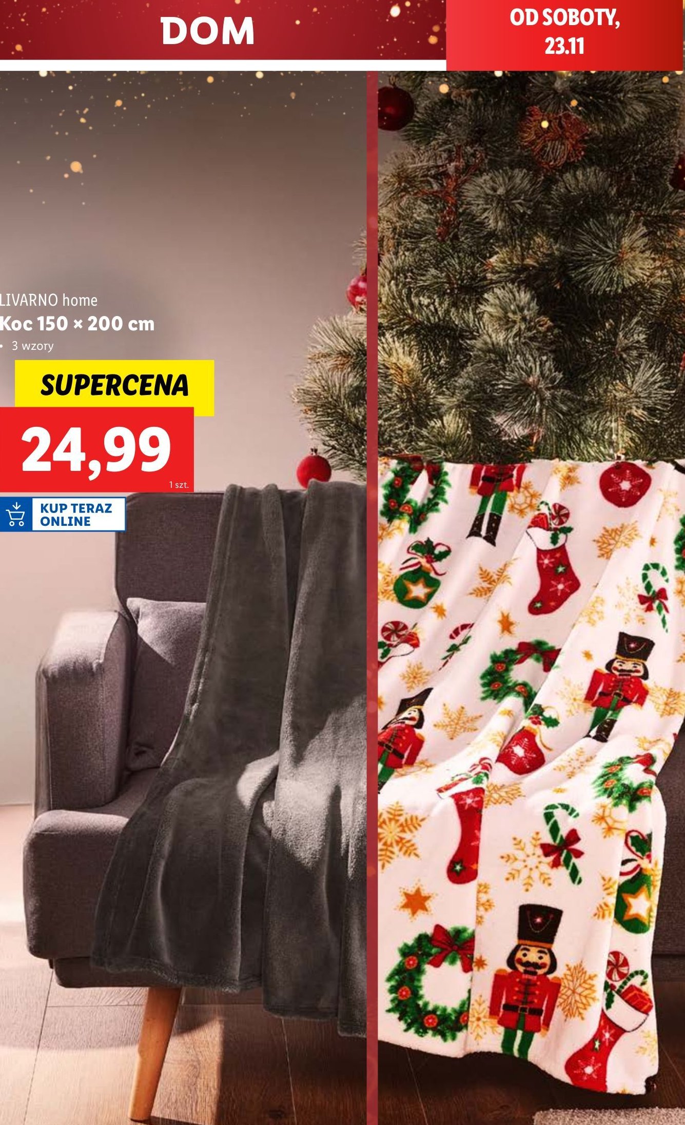 Koc z polaru 150 x 200 cm LIVARNO HOME promocja w Lidl