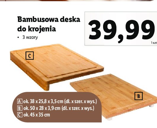 Deska do krojenia bambusowa 50 x 28 x 3.9 cm Ernesto promocja