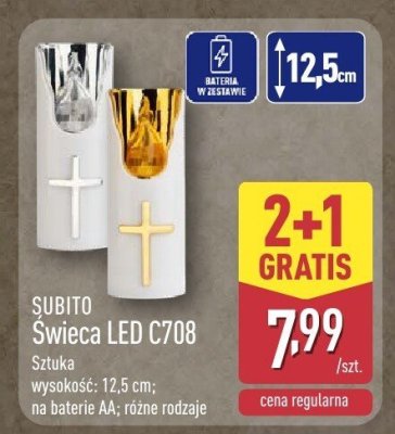 Świeca LED C708 2+1 GRATIS promocja w Aldi