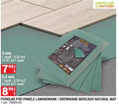 Podkład pod panele laminowane i drewniane Mercado Natural Mat 5,5 mm promocja w Merkury Market