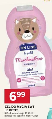 Żel do mycia 3w1 Le Petit Marshmallow piankowy On Line promocja w Stokrotka