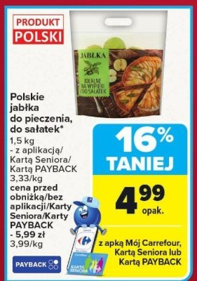 Jabłka Polskie do pieczenia, do sałatek promocja w Carrefour Market