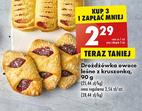 Drożdżówka z owocami leśnymi i kruszonką promocja