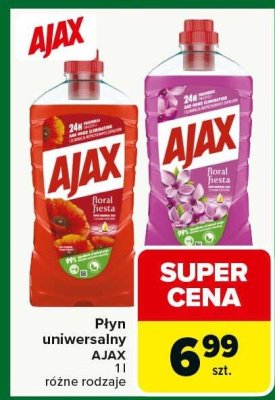 Płyn uniwersalny AJAX różne rodzaje promocja w Carrefour