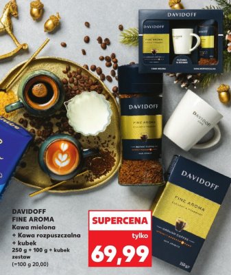 Zestaw: kawa mielona Fine Aroma mielona + kawa rozpuszczalna + kubek promocja w Kaufland