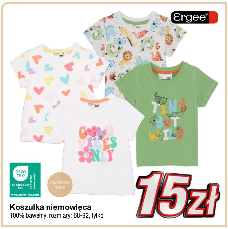 Koszulka niemowlęca rozm. 68-92 Ergee promocja