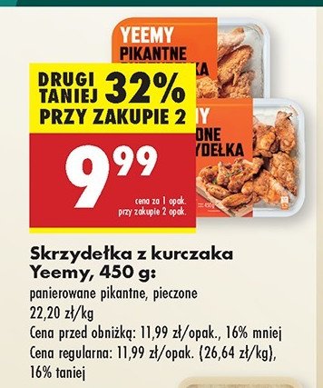 Skrzydełka z kurczaka pieczone Yeemy promocja w Biedronka