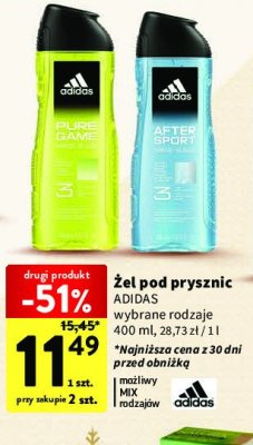 呕el pod prysznic 3w1 Adidas men pure game Adidas cosmetics promocja