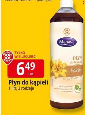 Płyn do kąpieli Manava promocja w Leclerc