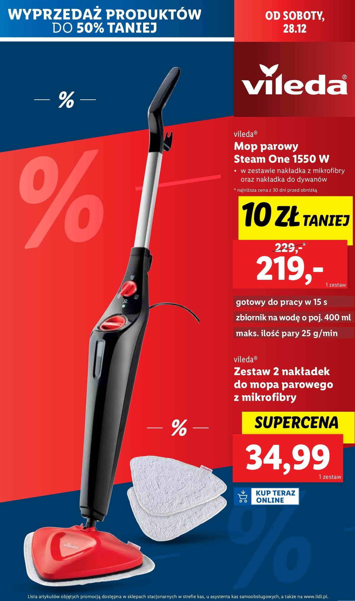 Nakładki do mopa parowego Vileda promocja w Lidl