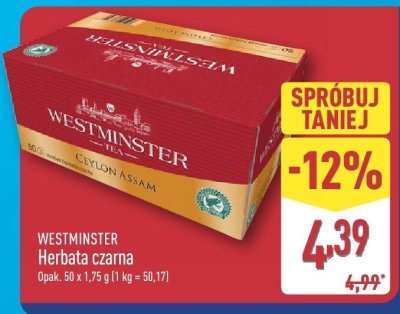 Herbata czarna WESTMINSTER Ceylon Assam promocja w Aldi