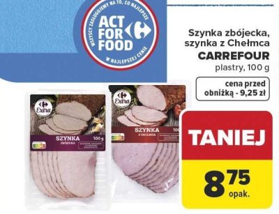 Szynka zbójacka, szynka z pielmca CARREFOUR plastry 100g promocja w Carrefour