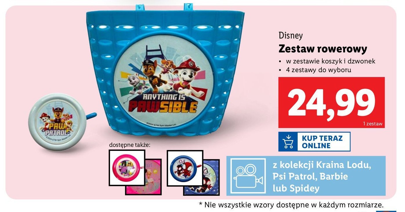 Zestaw rowerowy psi patrol promocja