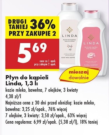 Płyn do kąpieli kozie mleko Linda promocja w Biedronka