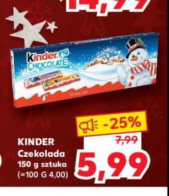 Czekoladki świąteczne bałwan Kinder chocolate promocja