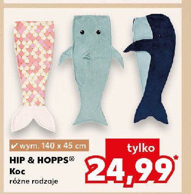 Koc ogon 140 x 45 cm Hip & hopps promocja w Kaufland