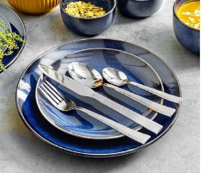 Komplet obiadowy 18 el. porcelanowy Azulejos niebieski promocja w Black Red White