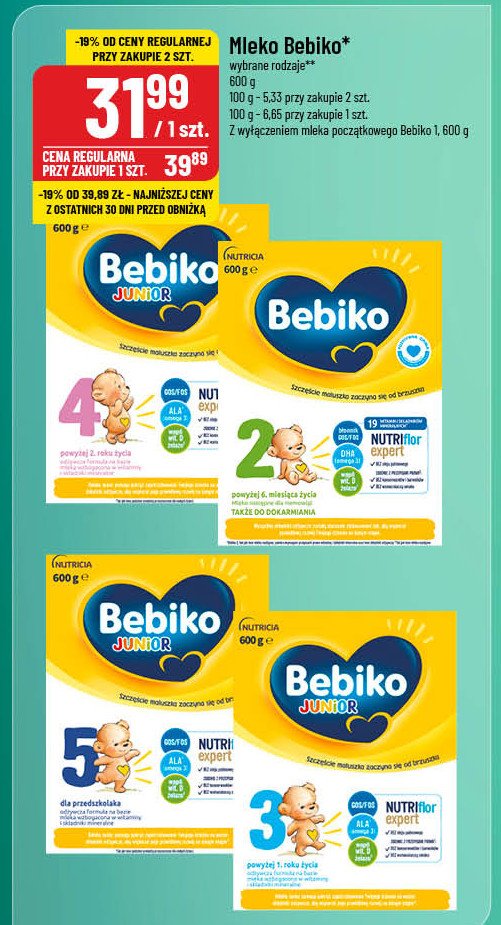 Mleko 5 Bebiko junior promocja