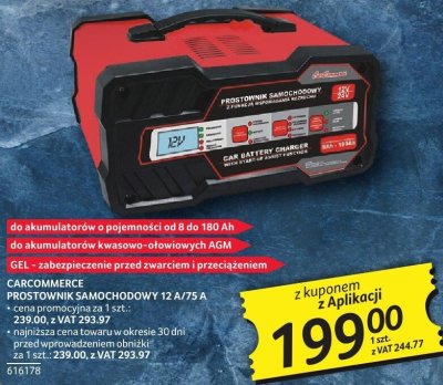 Prostownik samochodowy Carcommerce 12 A/75 A promocja w Selgros