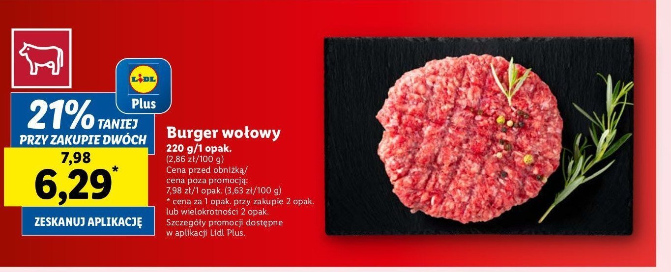 Hamburger wołowy promocja