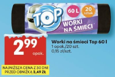 Worki na śmieci Top 60 l 1 opak./20 szt. promocja w Delikatesy Centrum