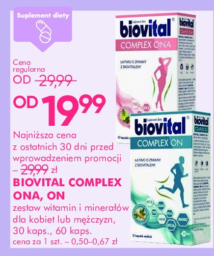 Zestaw witamin i minerałów dla mężczyzn Biovital complex on promocja w Super-Pharm