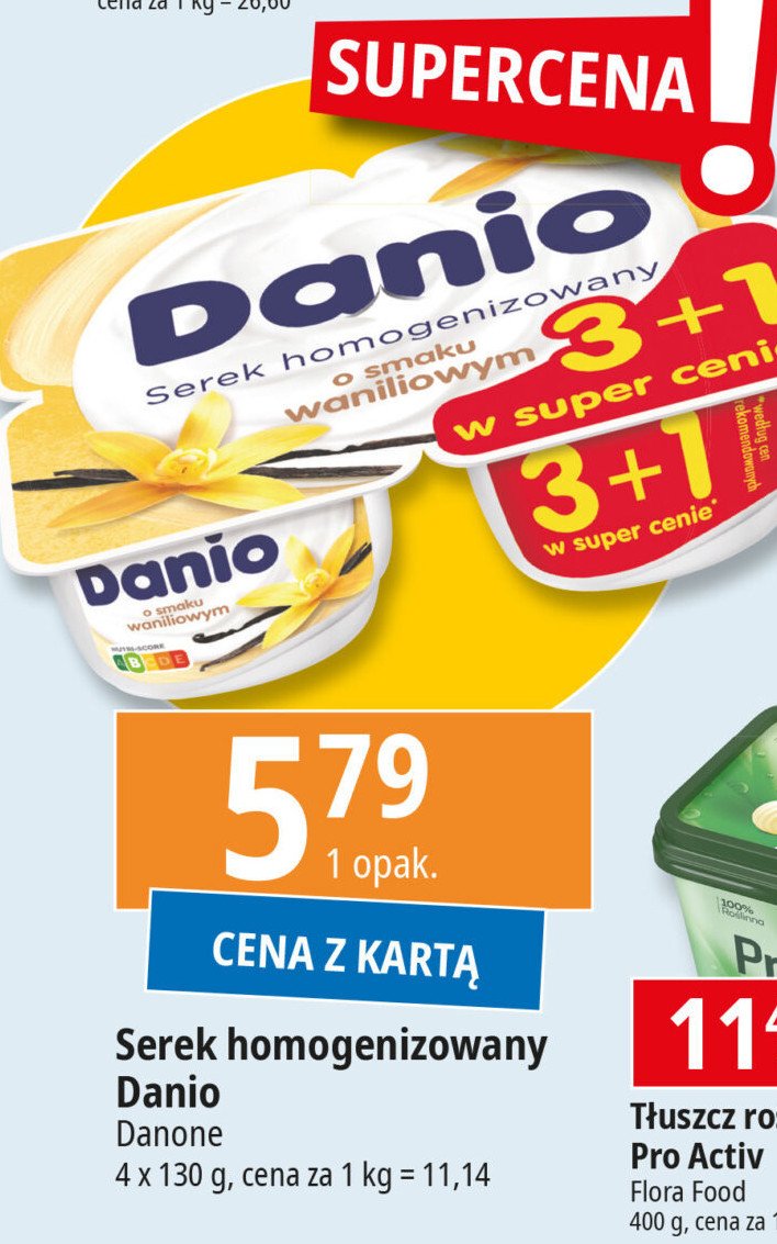 Serek wanilia Danone danio promocja w Leclerc