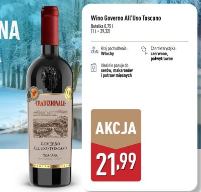 Wino Governo All'Uso Toscano promocja w Aldi
