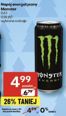 Napój energetyczny Monster 0,5l promocja w Delikatesy Centrum