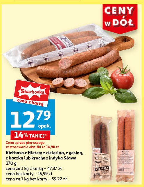 Kiełbasa krucha z indyka Sława promocja