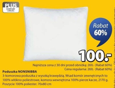 Poduszka NONSNIBBA 3-komorowa, 70x80 cm promocja w Jysk