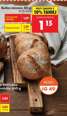Chleb żytni 100% bez dodatku drożdży, 450 g promocja w Biedronka