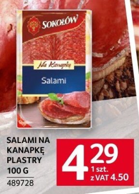 Salami na kanapkę plastry Sokołów promocja w Selgros