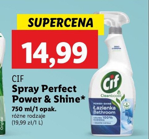 Spray do czyszczenia łazienki Cif cleanboost promocja