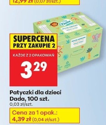 Patyczki higieniczne dla dzieci 100 szt. promocja w Biedronka