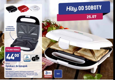 Opiekacz do kanapek 750 w czerwony Quigg promocja