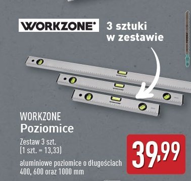 Poziomice aluminiowe WORKZONE promocja w Aldi