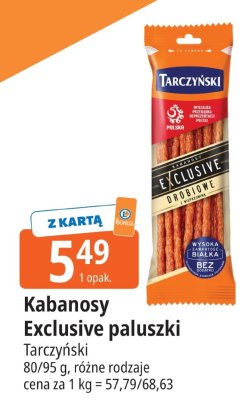 Kabanosy Exclusive paluszki Tarczyński promocja w Leclerc
