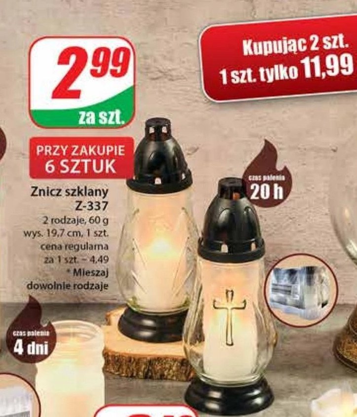 Znicz szklany z-337 promocja