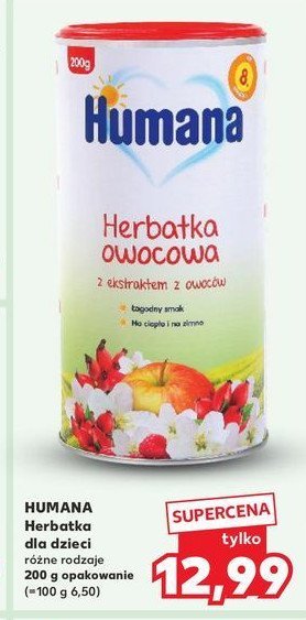 Herbatka dla dzieci owocowa Humana promocja