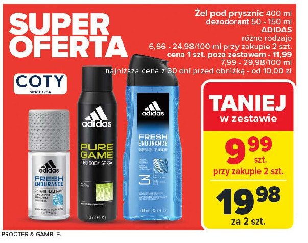 Zel pod prysznic Adidas men fresh enduranc promocja